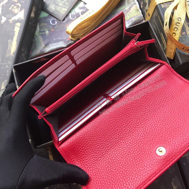 Gucci包 古馳新款錢包 Gucci翻蓋女錢包 牛皮系列 410100 pvc棕皮  gdj1187
